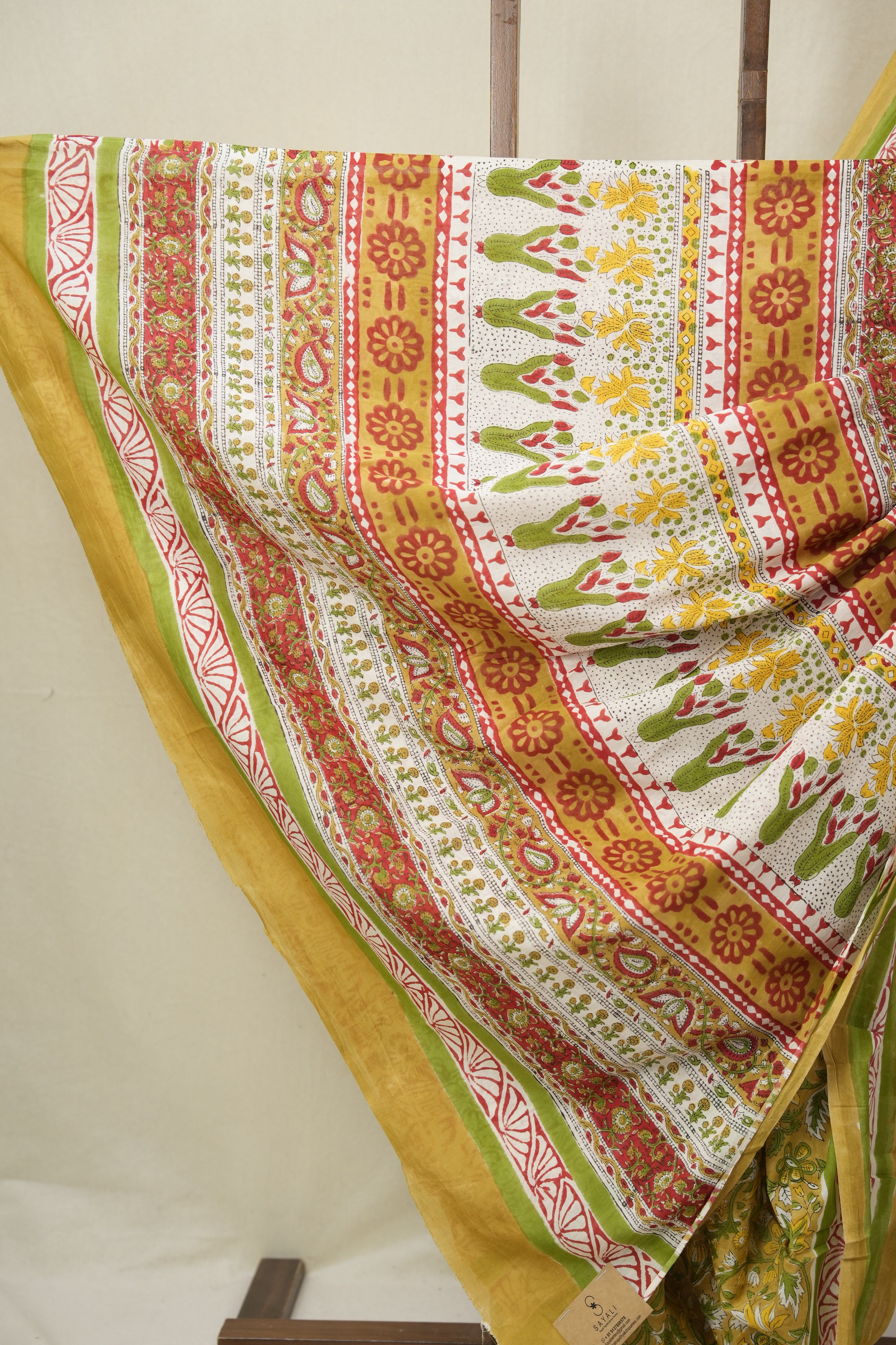 Mustard HBP Cotton Saree - SRMCS3355