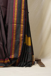 Black Kanjeevaram Silk Saree-SRBKSS725