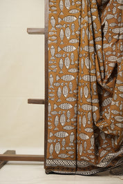 Brown Yellow HBP Cotton Saree - SRBYCS2816