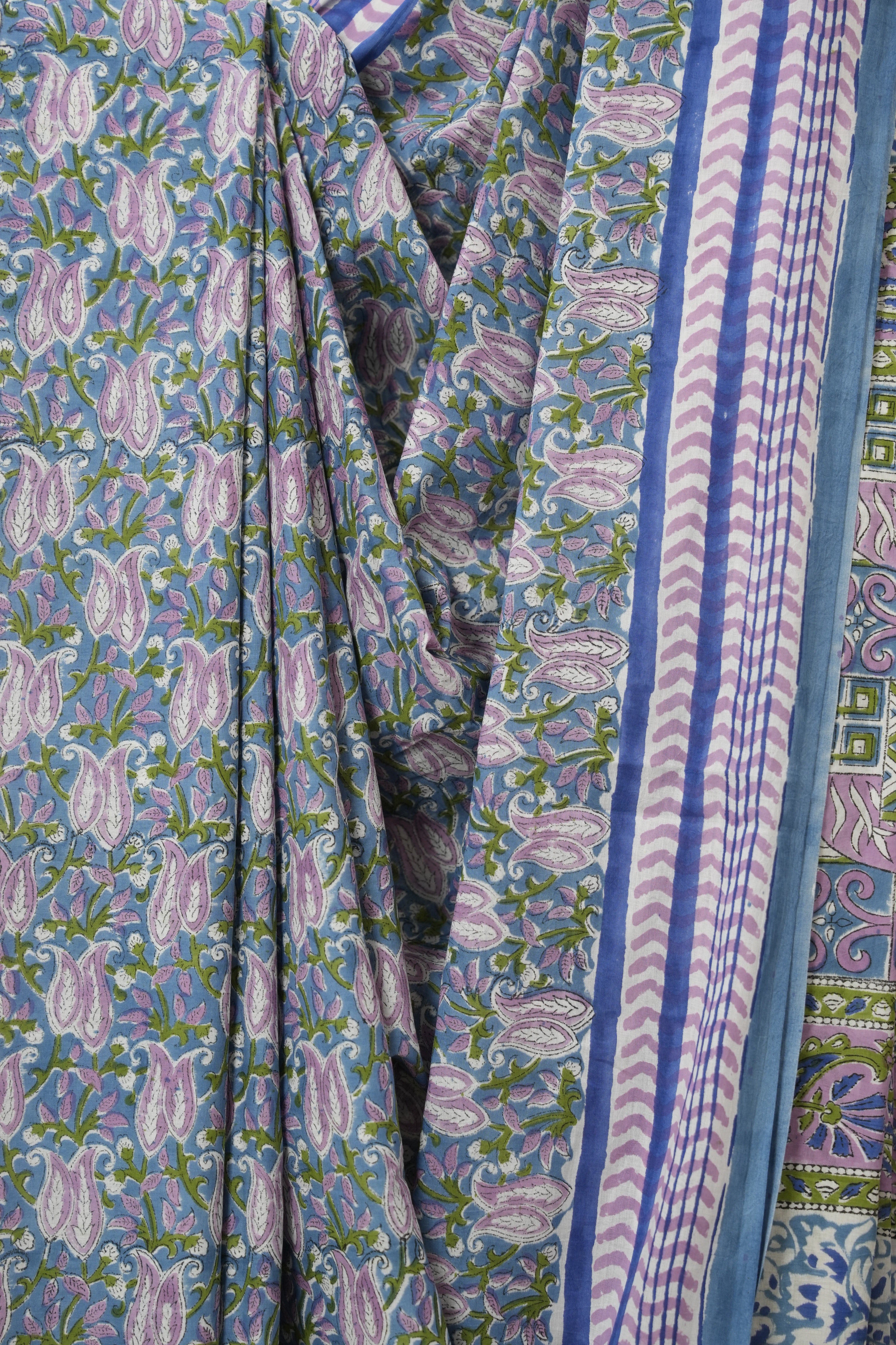 Blue HBP Cotton Saree - SRBCS3303