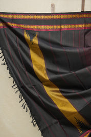 Black Kanjeevaram Silk Saree-SRBKSS725