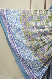 Blue HBP Cotton Saree - SRBCS3303