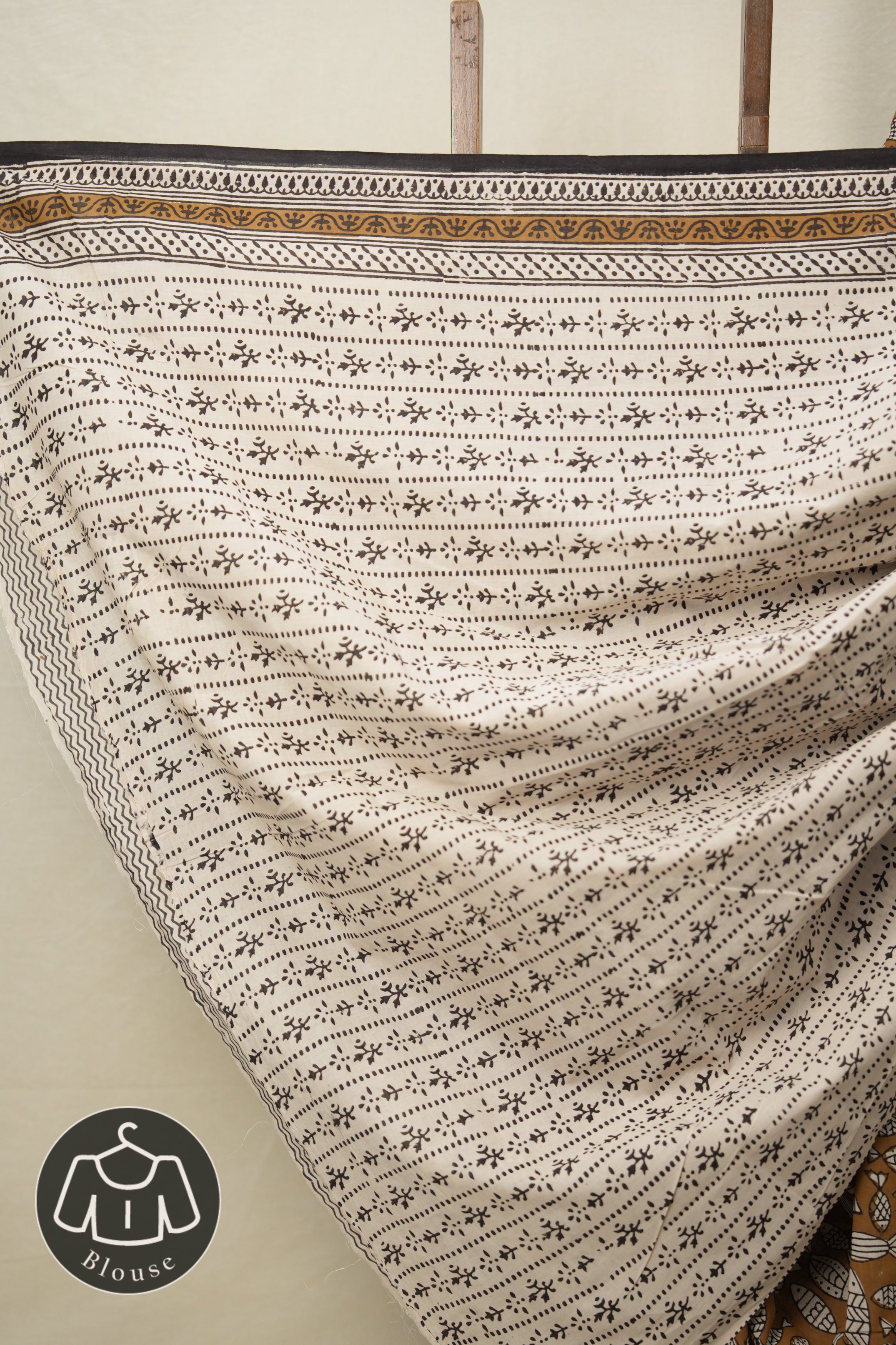 Brown Yellow HBP Cotton Saree - SRBYCS2816