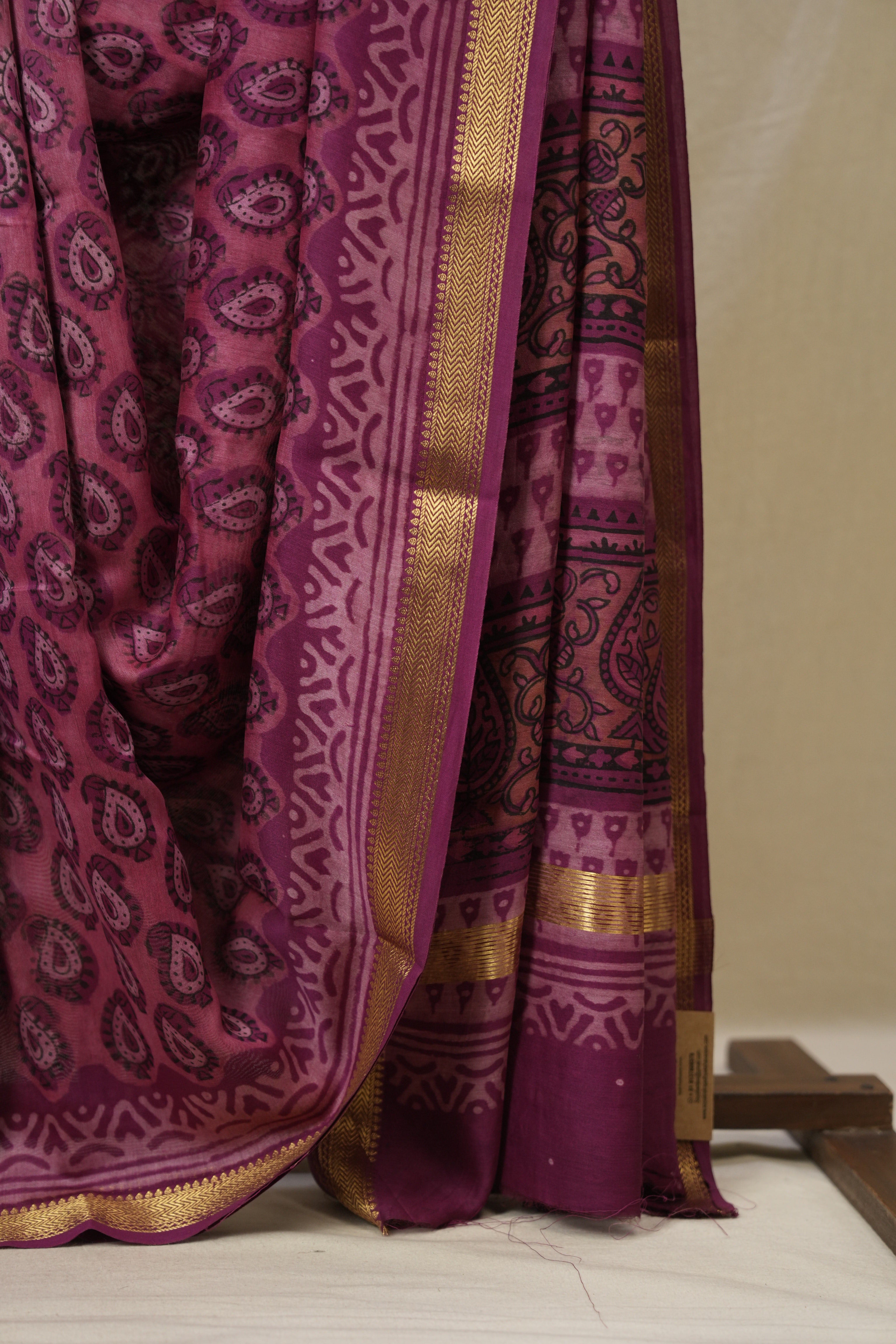Pink HBP Cotton Silk Saree With Maheshwari Border - SRRCSS1675