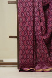 Pink HBP Cotton Silk Saree With Maheshwari Border - SRRCSS1675