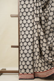 Black Red HBP Cotton Saree - SRBRCS2814