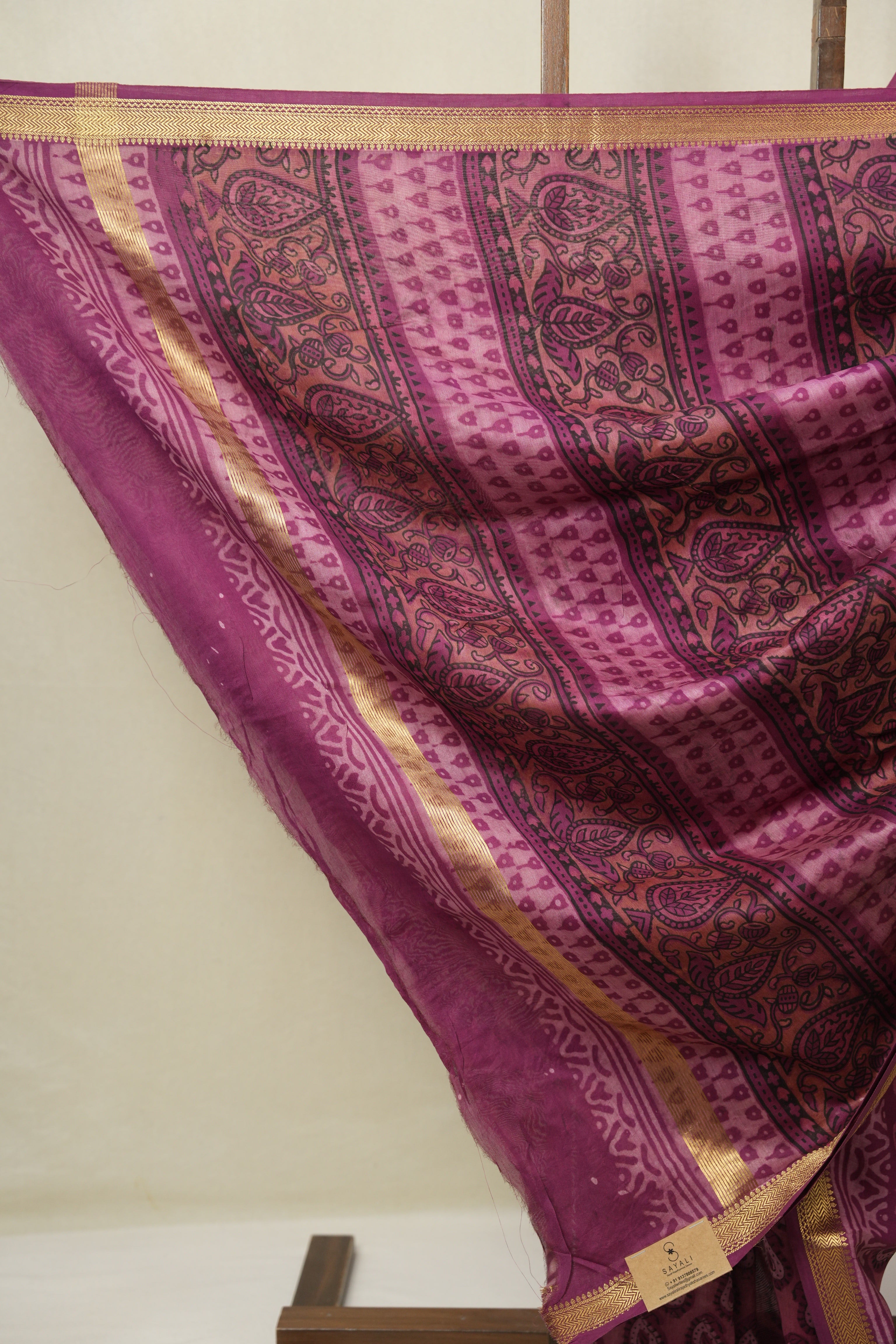 Pink HBP Cotton Silk Saree With Maheshwari Border - SRRCSS1675