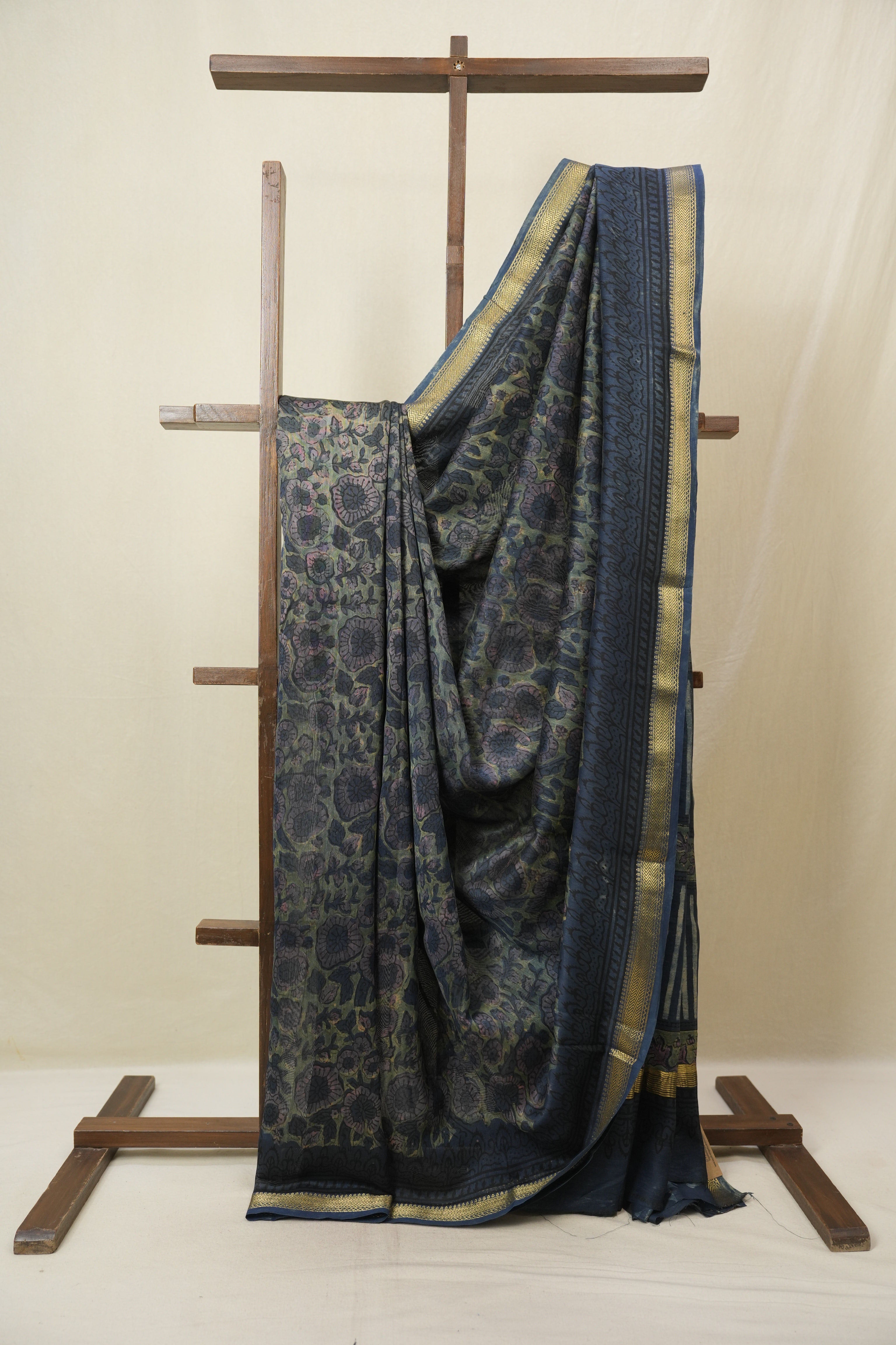 Green  HBP Cotton Silk Saree With Maheshwari Border Print - SRGCSS1673