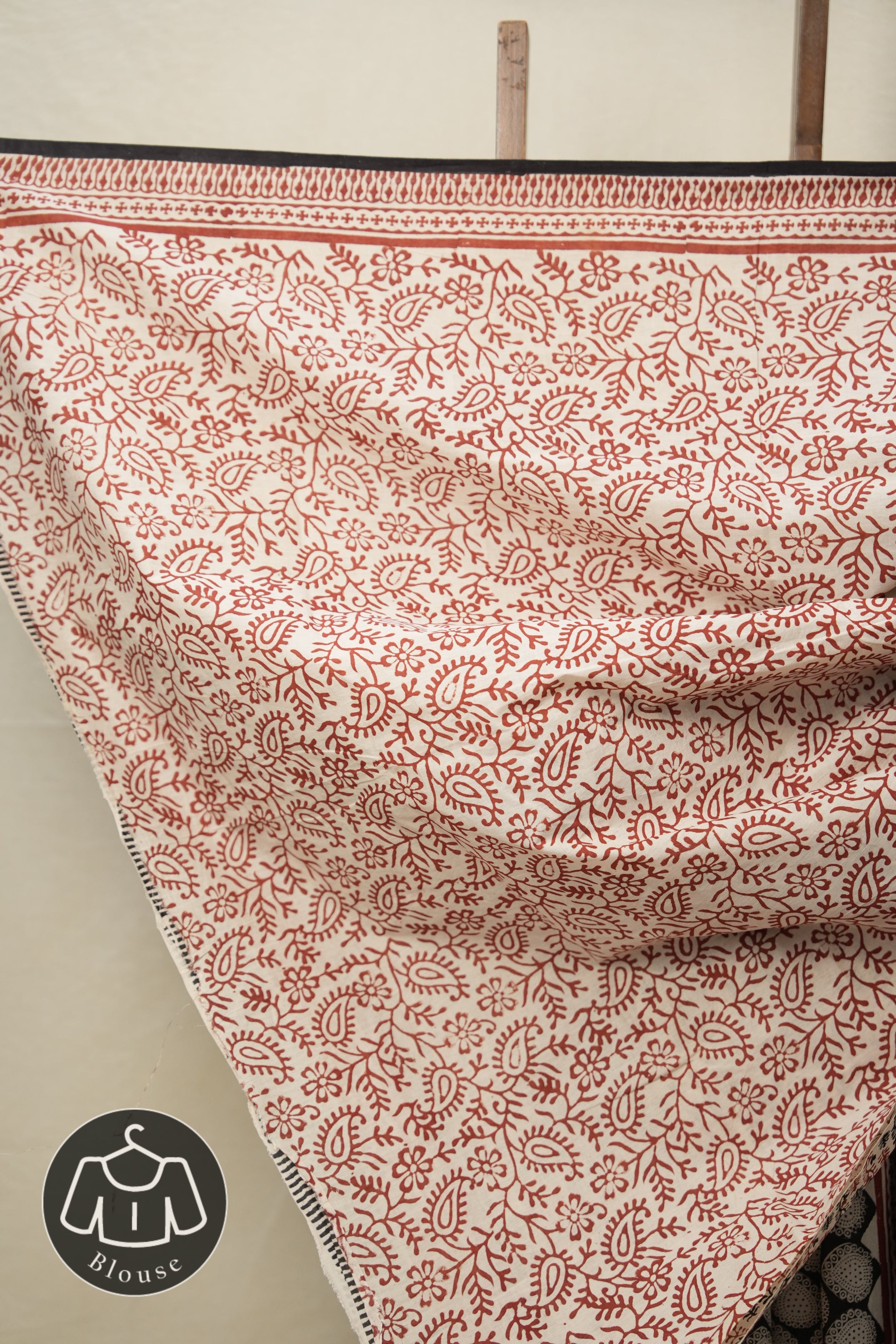 Black Red HBP Cotton Saree - SRBRCS2814