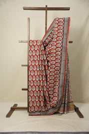 Off White Red HBP Cotton Saree - SROWRCS2813