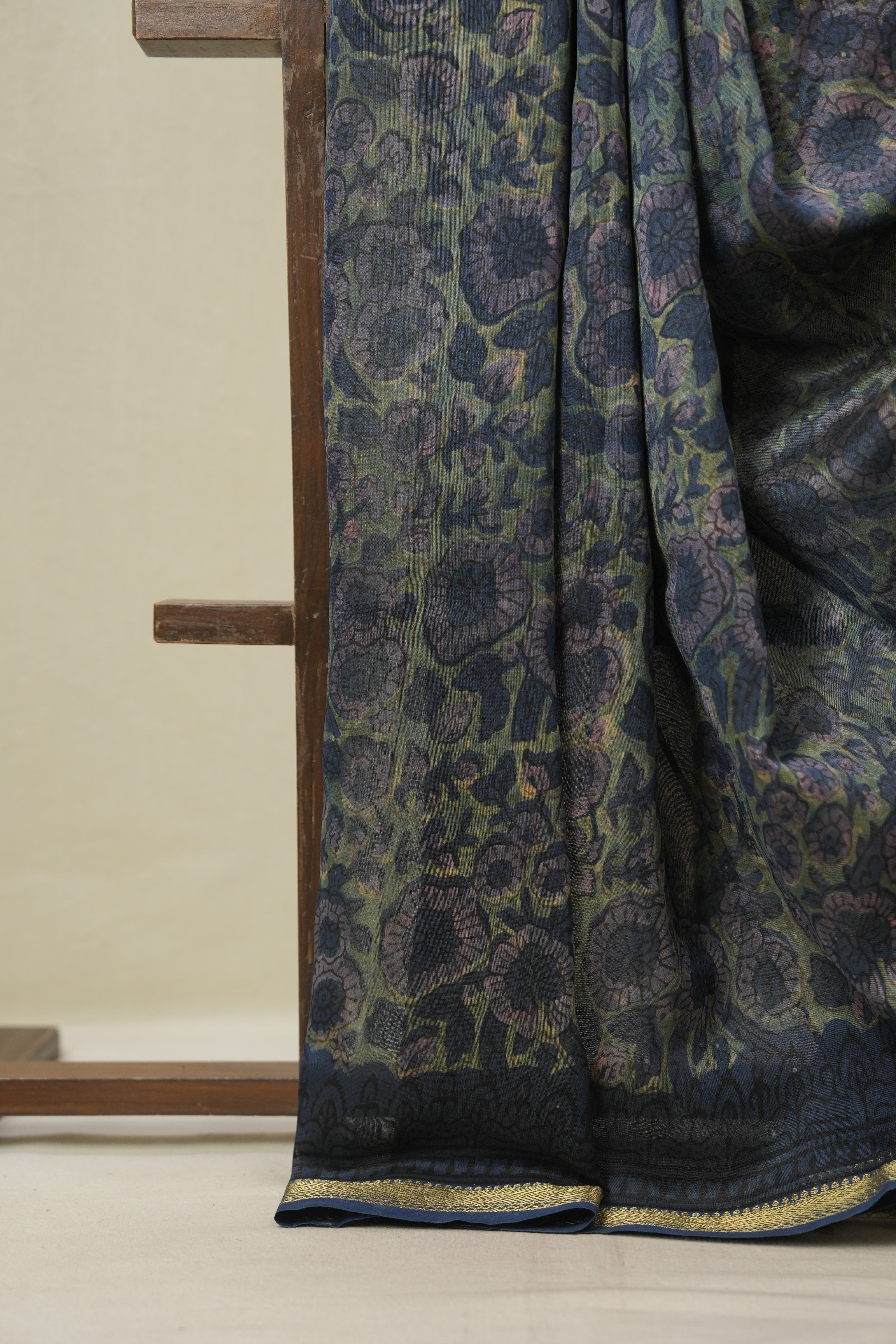 Green  HBP Cotton Silk Saree With Maheshwari Border Print - SRGCSS1673