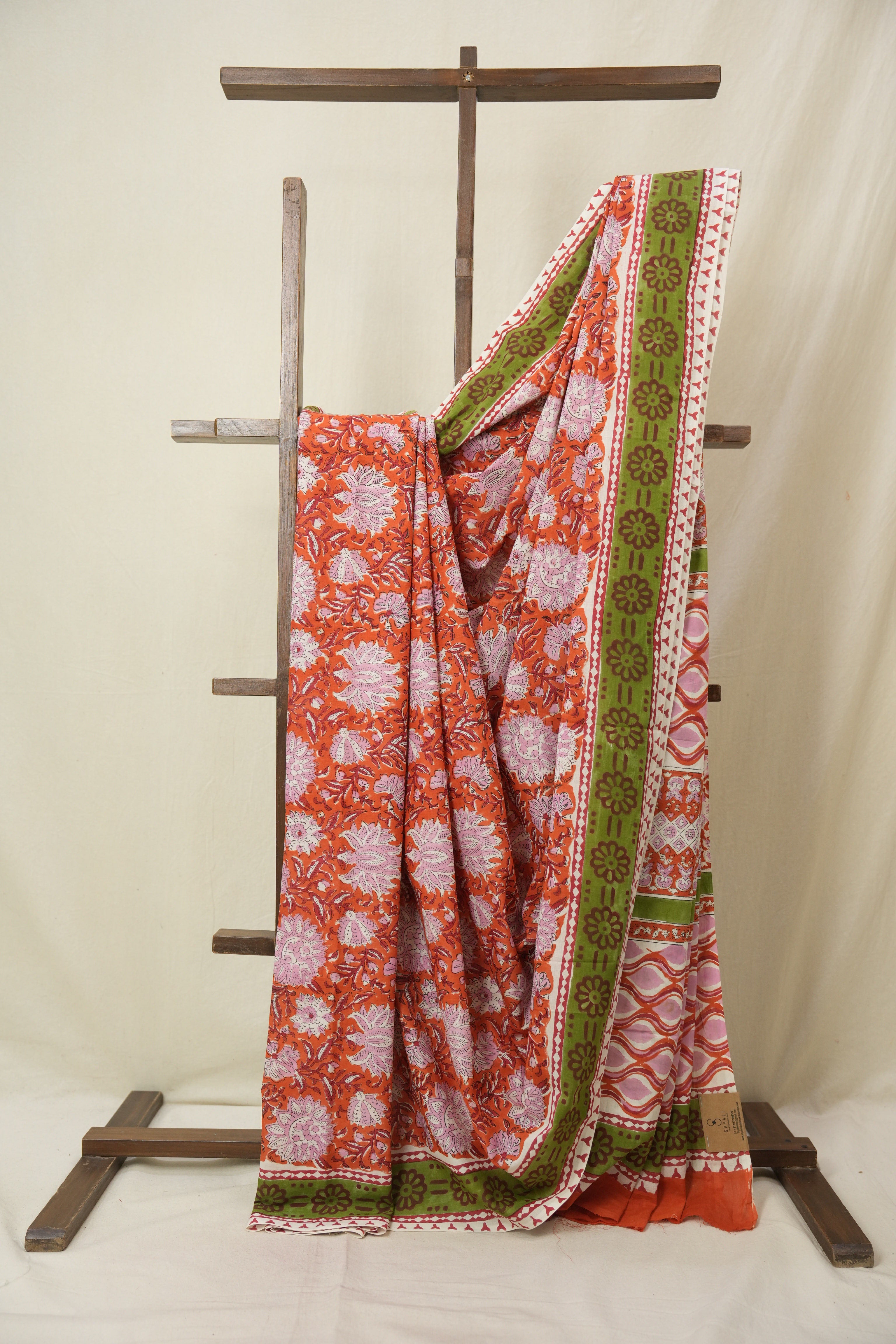 Orange HBP Cotton Saree - SROCS3301
