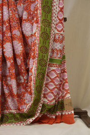 Orange HBP Cotton Saree - SROCS3301