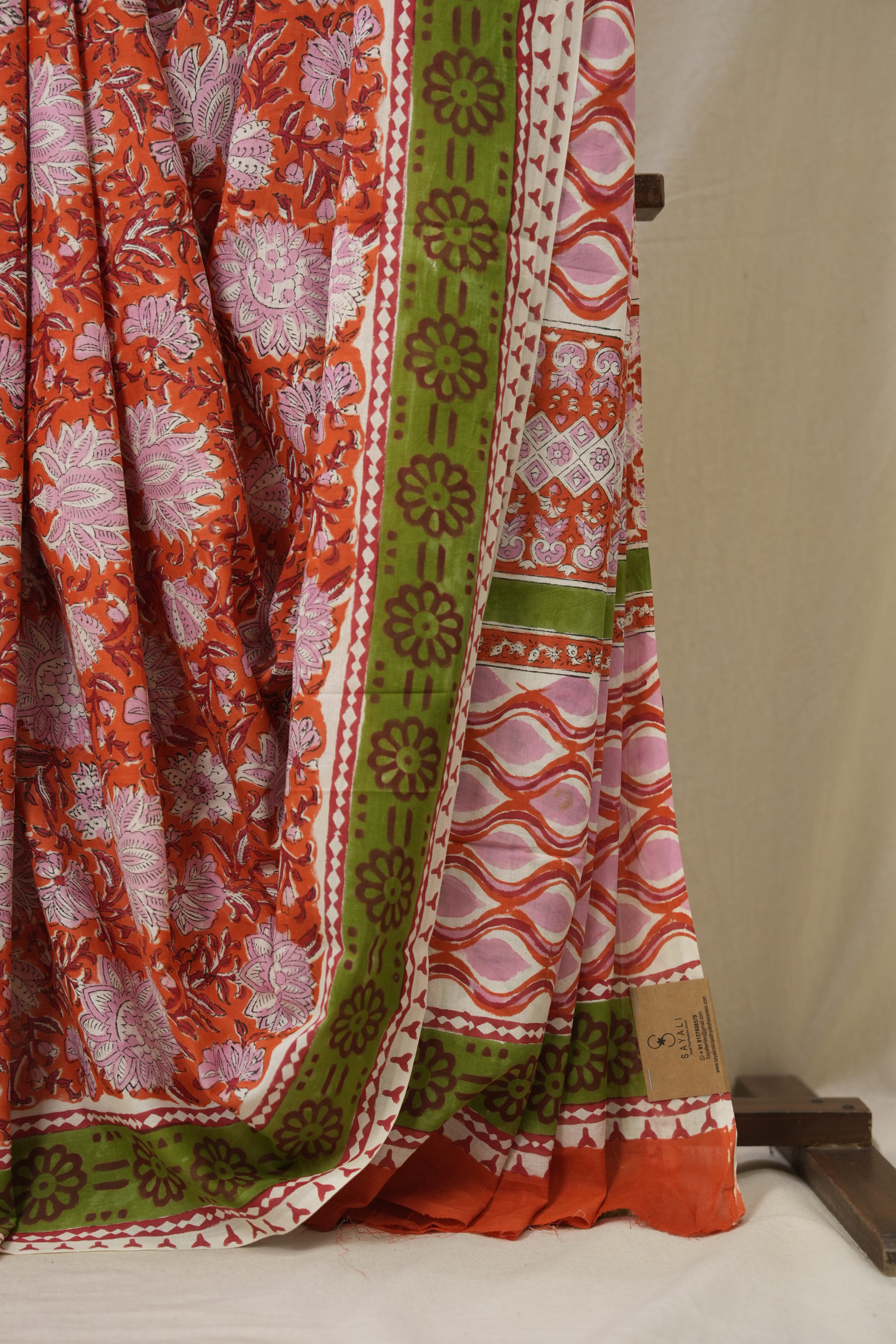 Orange HBP Cotton Saree - SROCS3301