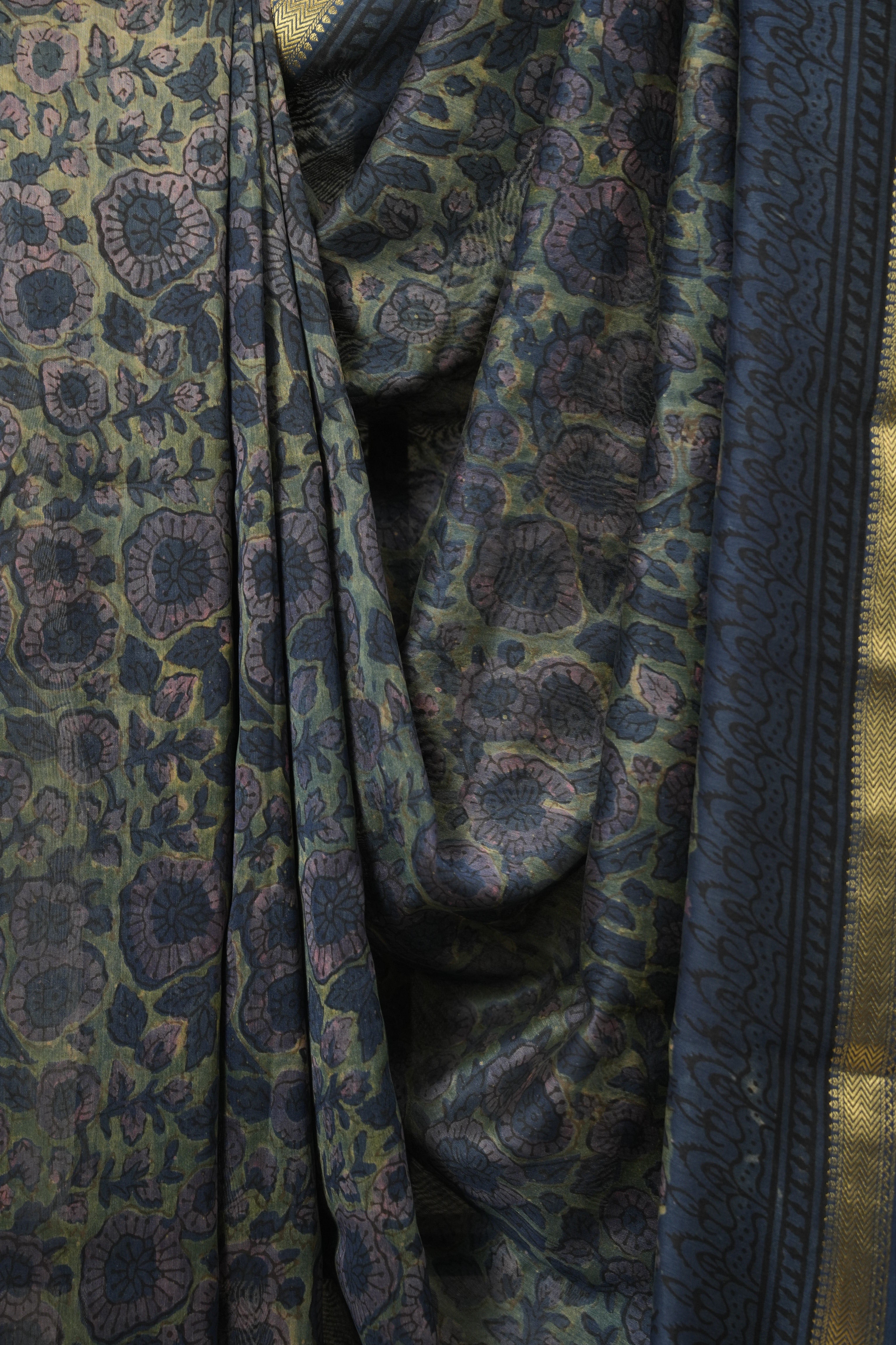 Green  HBP Cotton Silk Saree With Maheshwari Border Print - SRGCSS1673