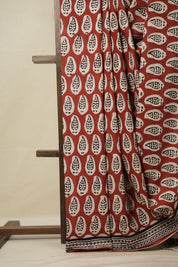 Off White Red HBP Cotton Saree - SROWRCS2813