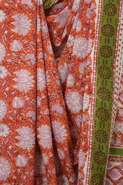 Orange HBP Cotton Saree - SROCS3301