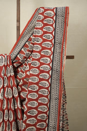 Off White Red HBP Cotton Saree - SROWRCS2813