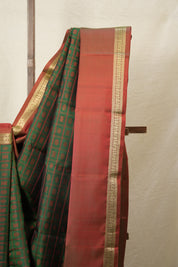 Dark Green Kanjeevaram Silk Saree-SRDGKSS789