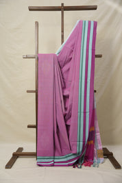 Light Pink Cotton Ilkal Saree with Gayatri Border - SRLPCIS747