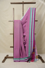 Light Pink Cotton Ilkal Saree with Gayatri Border - SRLPCIS747