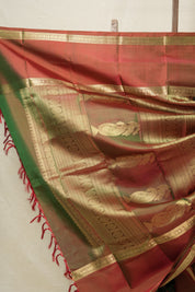 Dark Green Kanjeevaram Silk Saree-SRDGKSS789