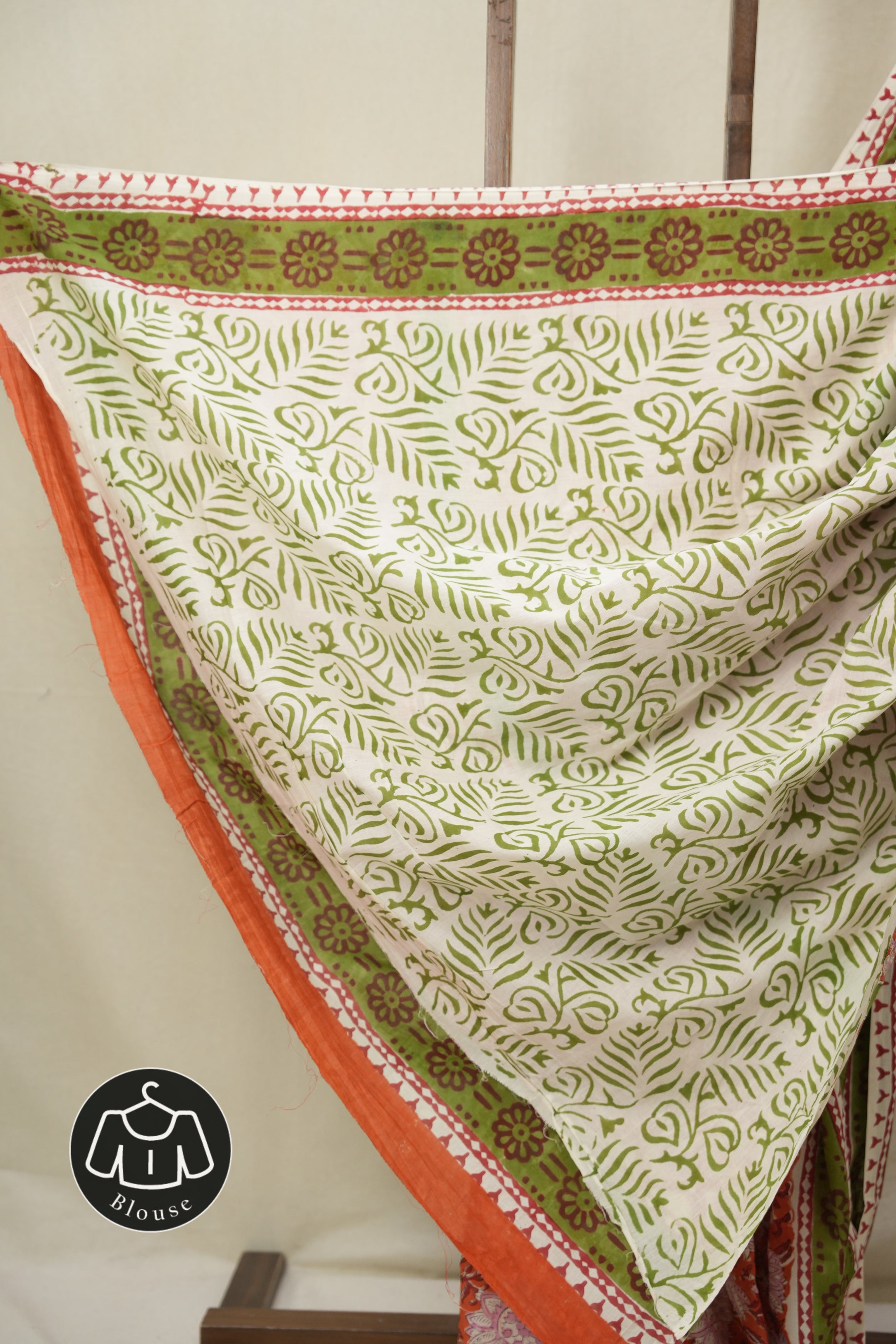 Orange HBP Cotton Saree - SROCS3301