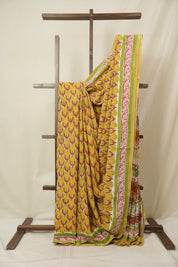 Mustard HBP Cotton Saree - SRMCS3317