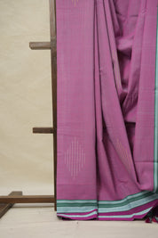 Light Pink Cotton Ilkal Saree with Gayatri Border - SRLPCIS747