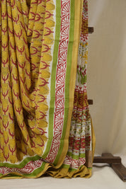 Mustard HBP Cotton Saree - SRMCS3317