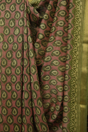 Peach  HBP Cotton Silk Saree With Maheshwari Border - SRPCSS1677