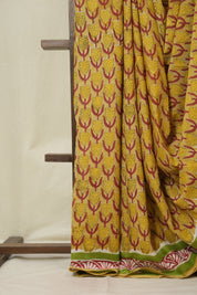 Mustard HBP Cotton Saree - SRMCS3317