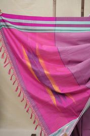 Light Pink Cotton Ilkal Saree with Gayatri Border - SRLPCIS747