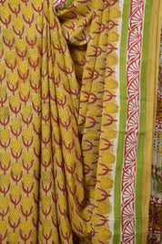 Mustard HBP Cotton Saree - SRMCS3317