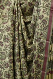 Cream Green HBP Modal Silk Saree - SRCGMSS539