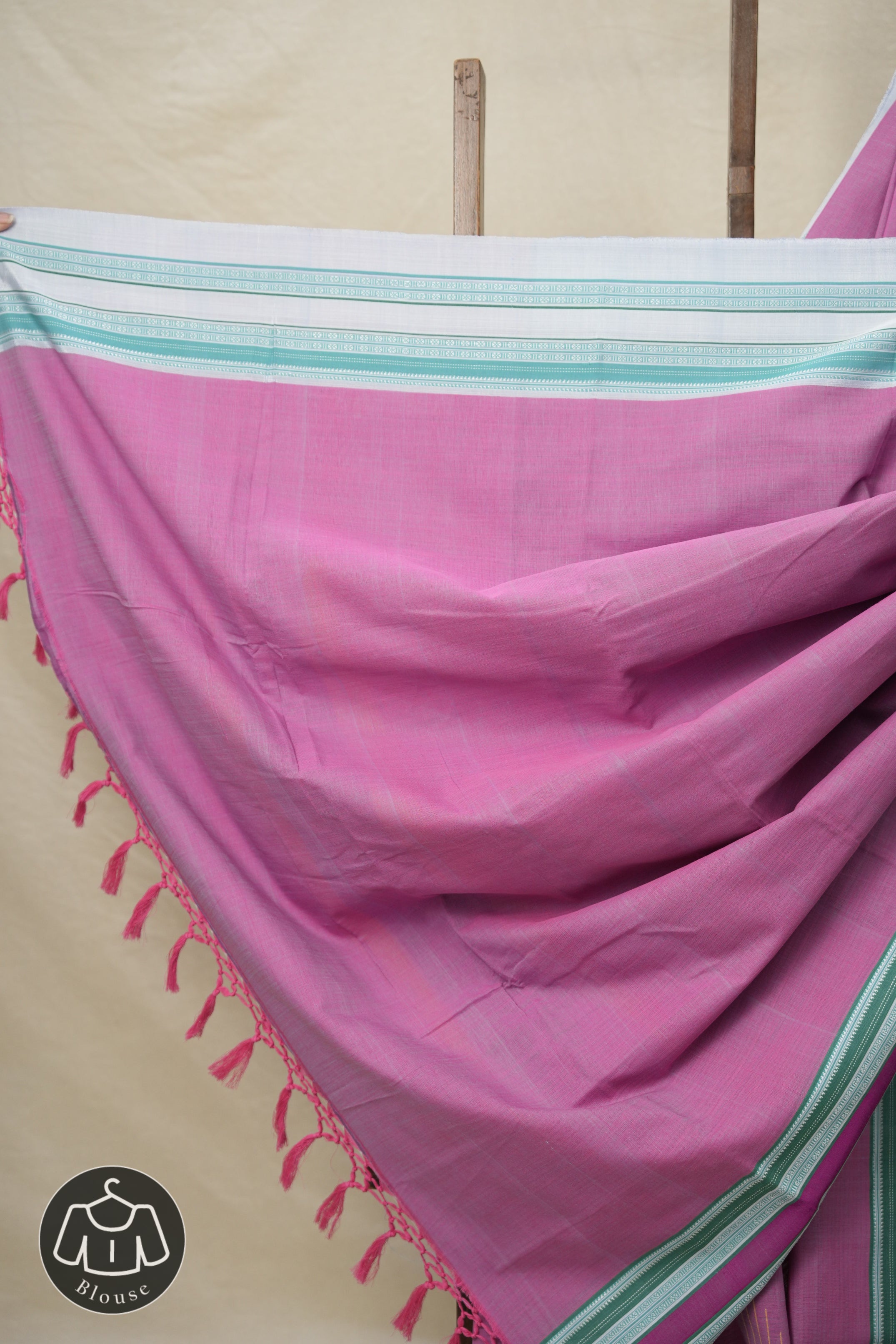 Light Pink Cotton Ilkal Saree with Gayatri Border - SRLPCIS747