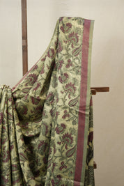 Cream Green HBP Modal Silk Saree - SRCGMSS539