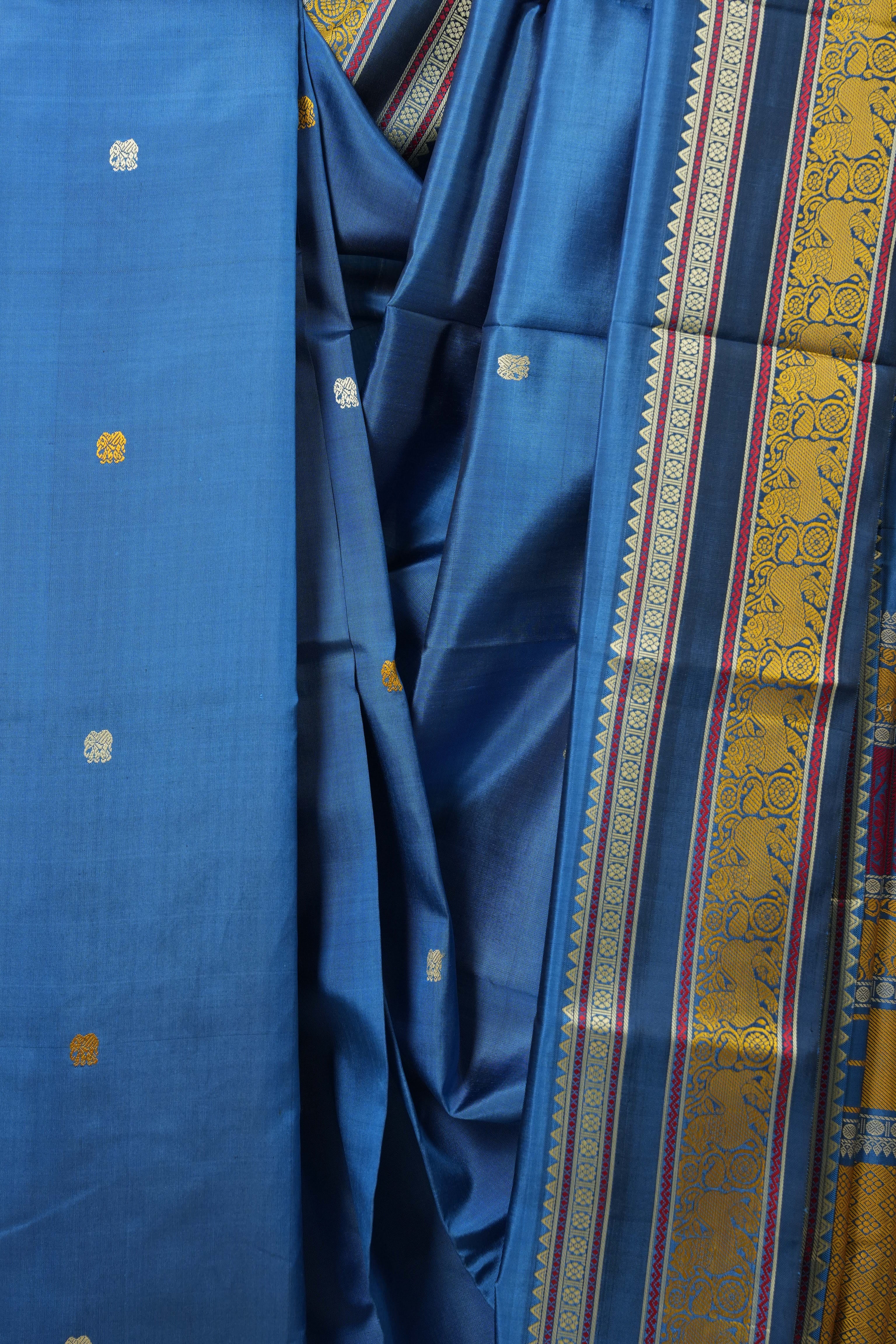 Blue Kanjeevaram Silk Saree-SRBKSS752
