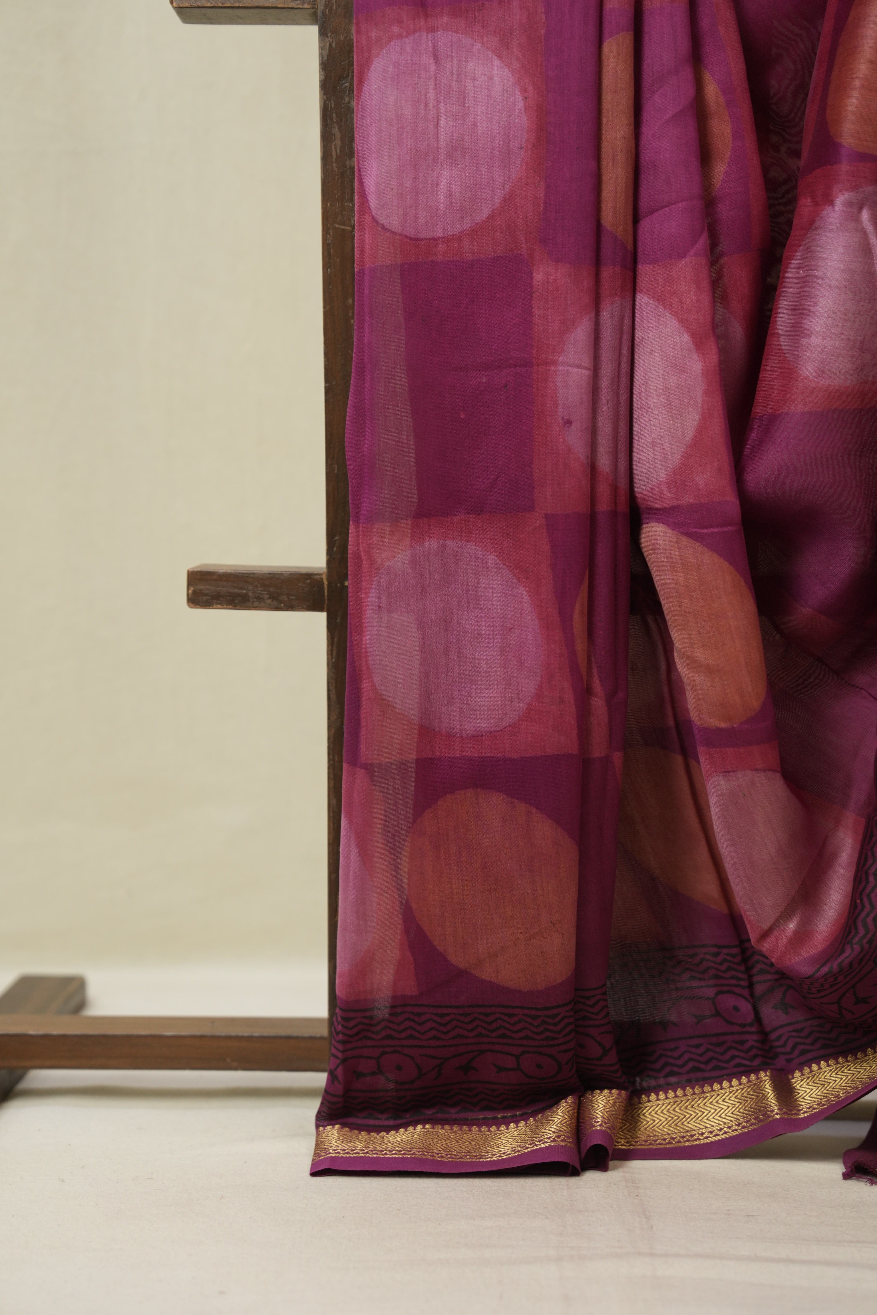 Pink  HBP Cotton Silk Saree With Maheshwari Border - SRPCSS1674