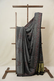 Metallic Grey HBP Modal Silk Saree - SRMGMSS102-PI