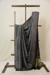 Metallic Grey HBP Modal Silk Saree - SRMGMSS102-PI