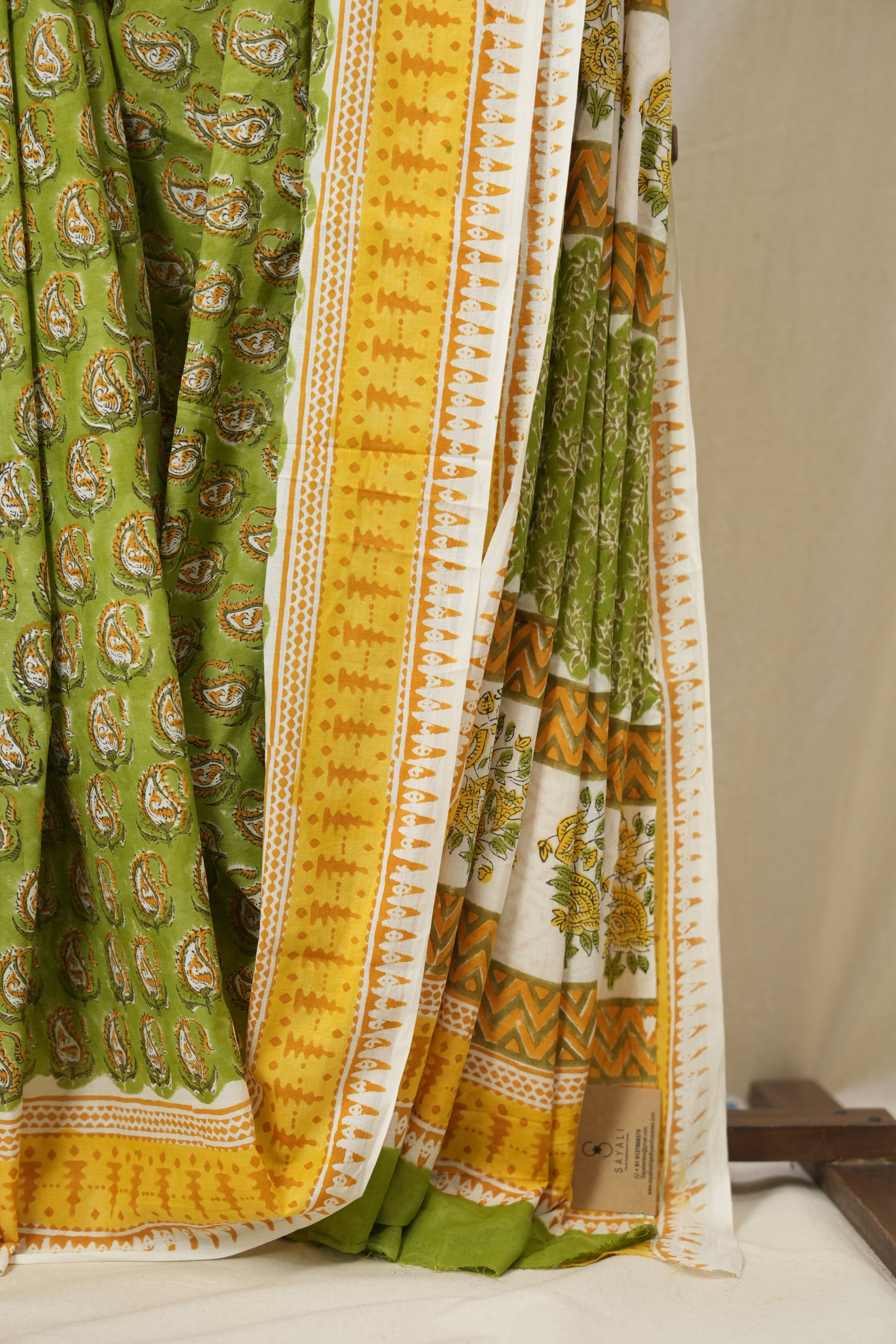 Green HBP Cotton Saree - SRGCS3316