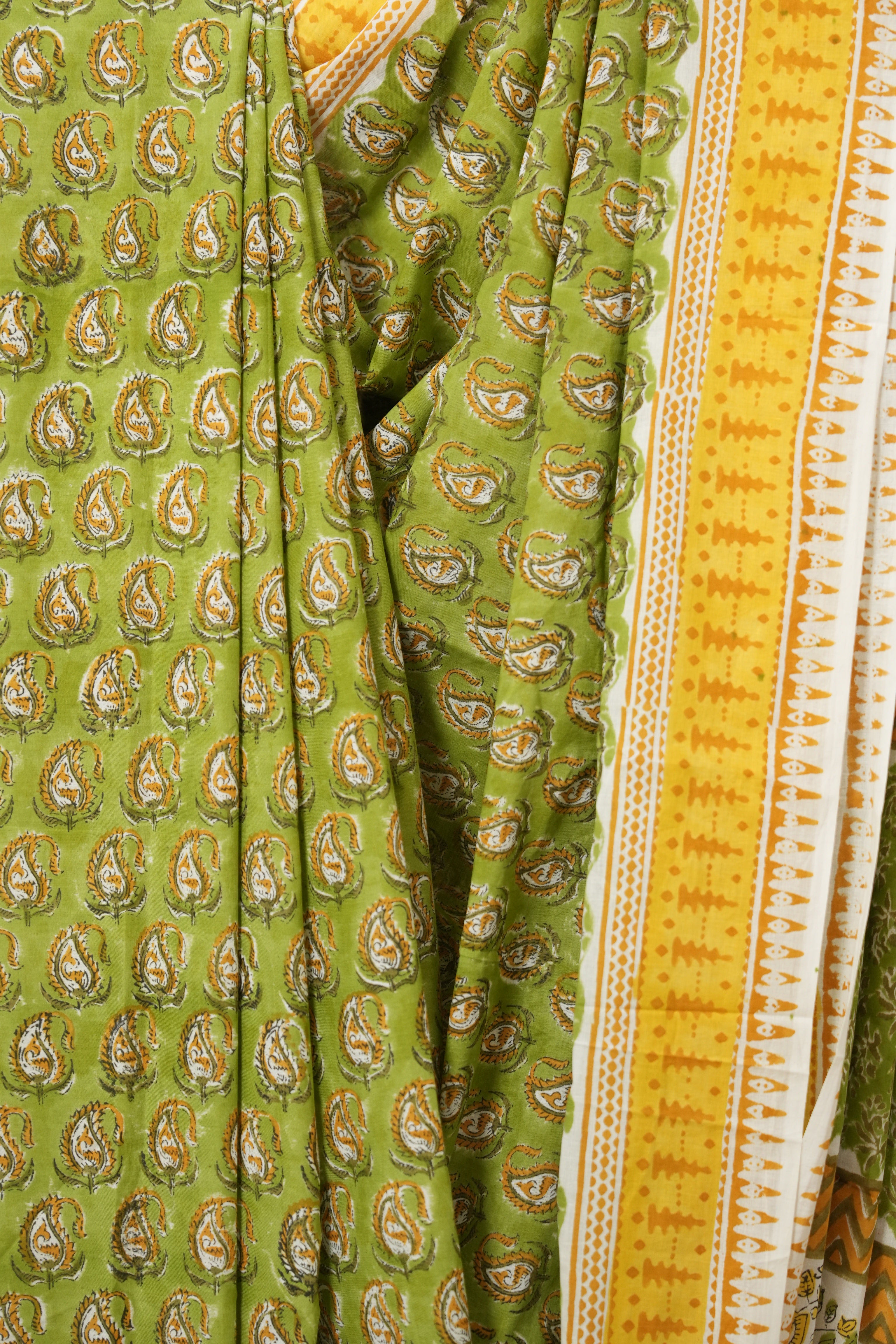 Green HBP Cotton Saree - SRGCS3316