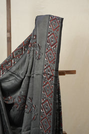 Metallic Grey HBP Modal Silk Saree - SRMGMSS102-PI
