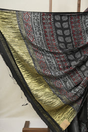 Metallic Grey HBP Modal Silk Saree - SRMGMSS102-PI