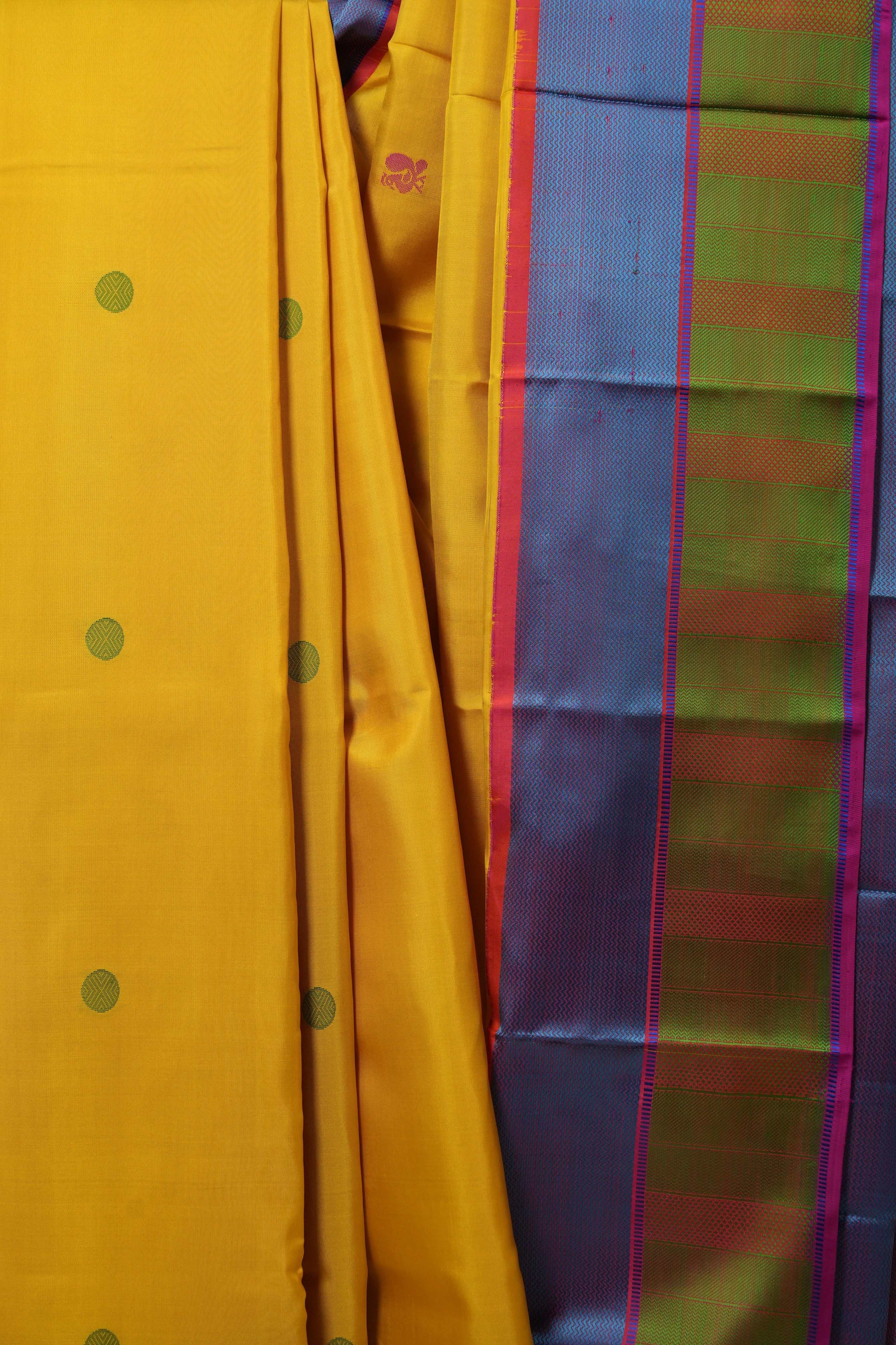 Yellow Kanjeevaram Silk Saree-SRYKSS418