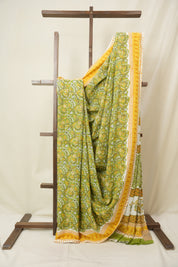 Green HBP Cotton Saree - SRGCS3308