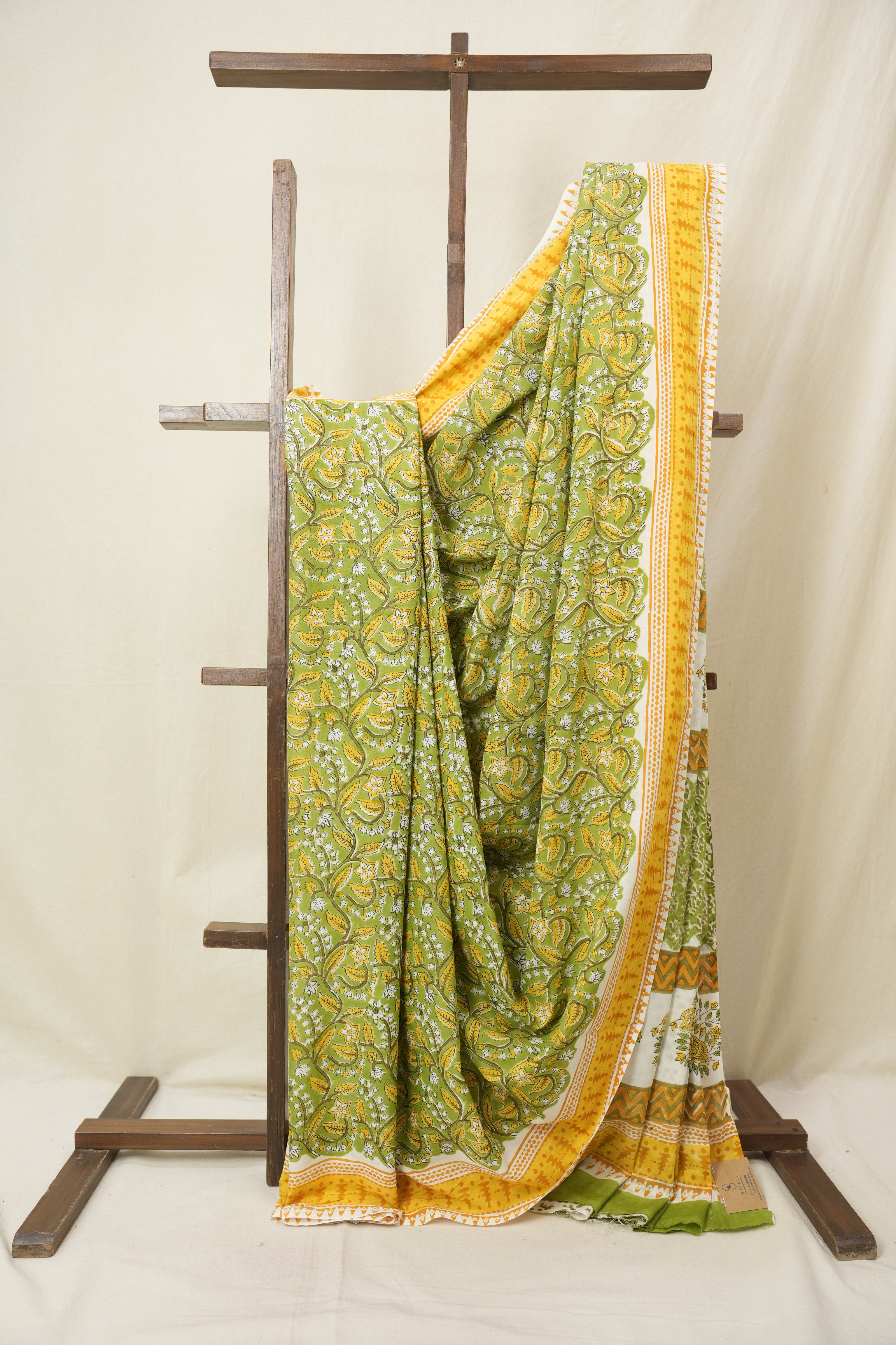 Green HBP Cotton Saree - SRGCS3308