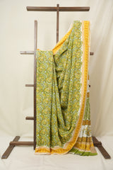 Green HBP Cotton Saree - SRGCS3308
