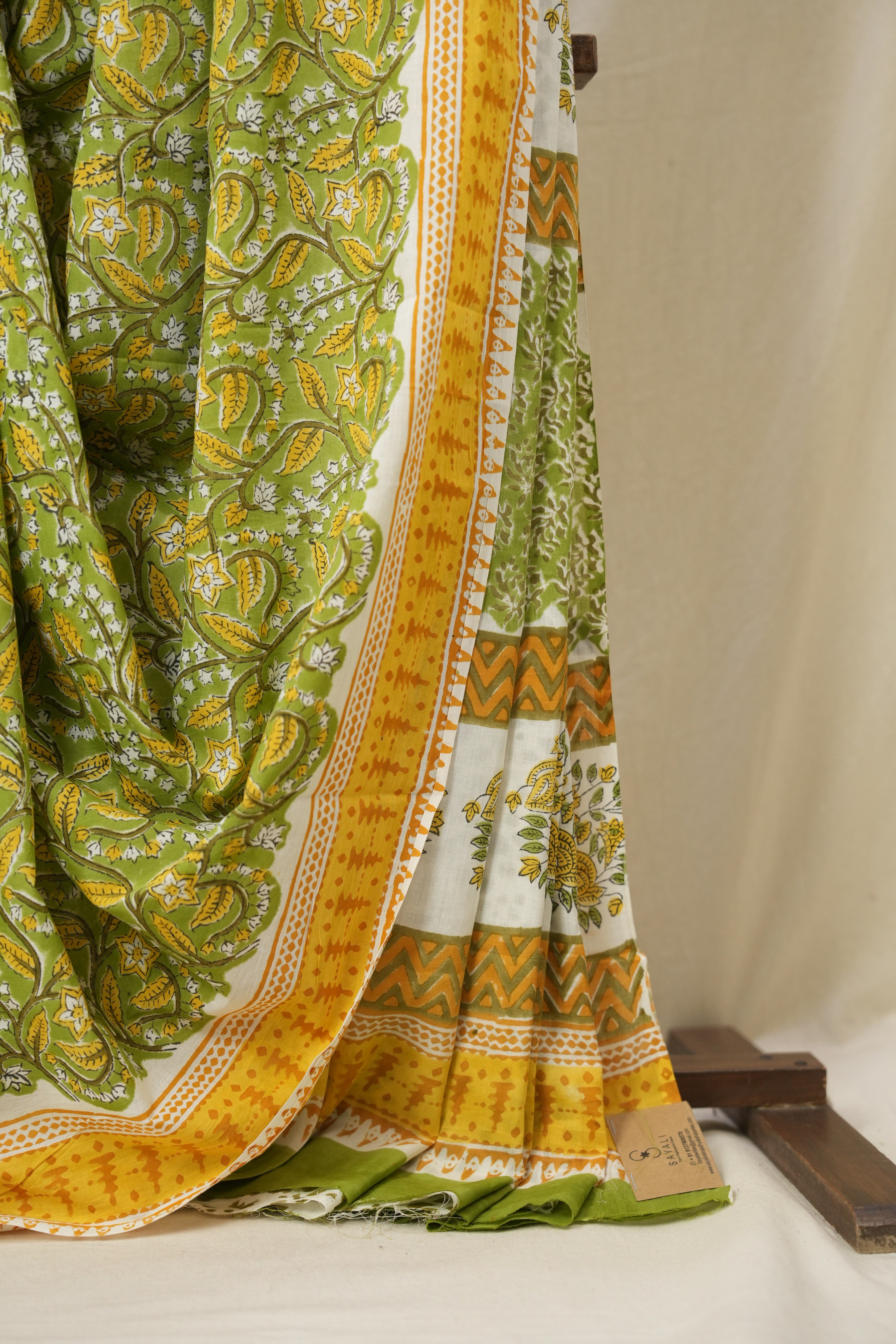Green HBP Cotton Saree - SRGCS3308
